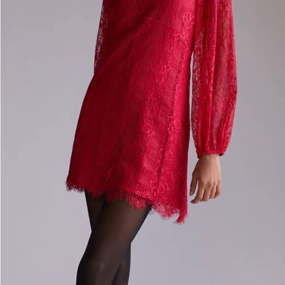 New Maeve Open Back Lace Mini Dress Red
Long Sleeve Size 6 NWT
Anthropologie - Picture 3 of 11
